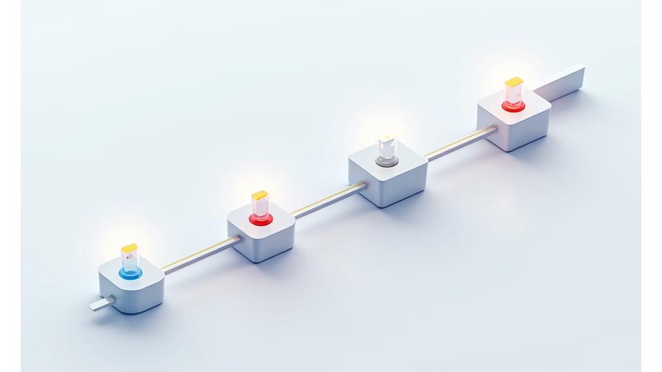 O diagramă stilizată a unui flux de lucru cu pictograme pentru colectare, verificare, editare și publicare, reprezentând procesul editorial