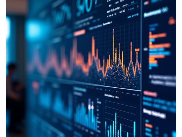 Dashboard de analiză publicitară cu grafice și hărți de căldură. Element digital abstrați de campanii programatice și targetare audiență. 