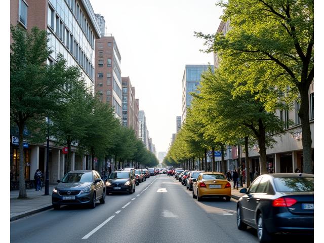Străzi aglomerate cu mașini în trafic, reprezentând Sectorul 3 București.